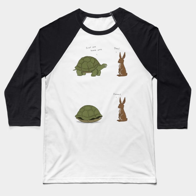 The Tortoise and the Hare Baseball T-Shirt by Liz Climo